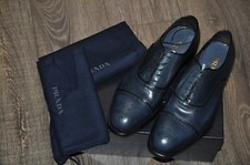 Authentic New Prada Perforated Wingtip Motif Calf Leather Shoes,UK9.5/US10.5