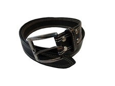 GUN CARRY BLACK LEATHER BELT 32 - 46 MEN WOMEN OFFICE CASUAL WORK BELTS JEANS