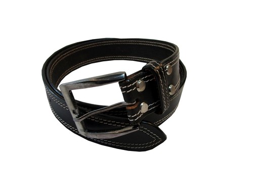 46 ONE PIECE BLACK LEATHER BELT MEN 