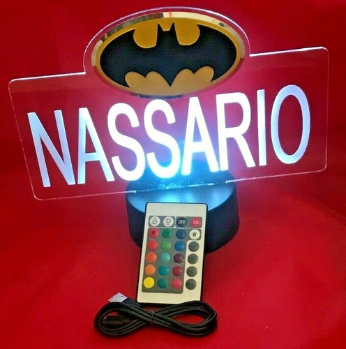 Batman Light Up Night Light Superbohater Spersonalizowana lampa stołowa Bat Man Pilot LED - Zdjęcie 5 z 12