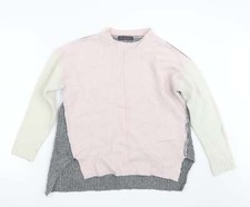 Marks and Spencer Damen Pullover Rosa Rundhals Acrylmischung Gr&ouml;&szlig;e M