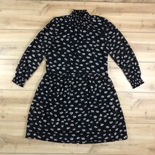 Madewell Black Mistlight Mockneck Dress in Seattle Floral Women's XS EUC