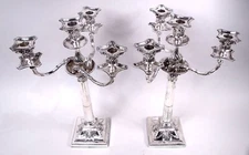 Hawksworth Eyre Candelabra Victorian Neoclassical English Sterling Silver 1882