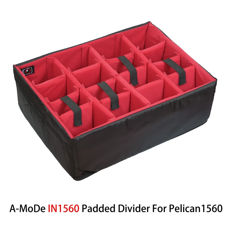 Divisor acolchado rojo A-MoDe ajuste Pelican Peli 1560 1569 modo a (sin estuche) Foto 3 de 4