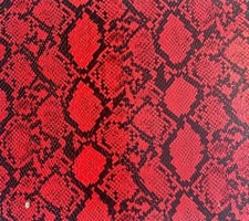 Red Cobra Snake Embossed vinyl fabric sold by the yard 54” wide
