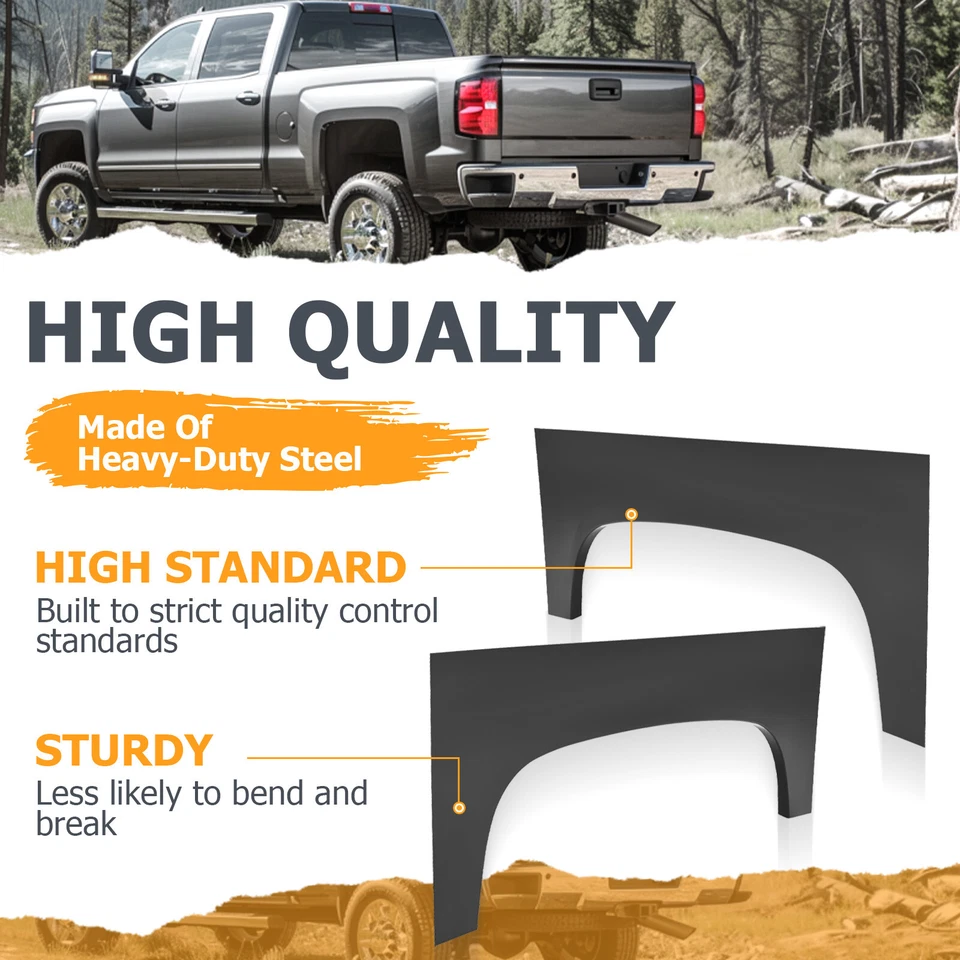 For Chevy Silverado 1500 2007-2014 Rear Upper Wheel Arch Repair Panels Pair - Image 2 of 4