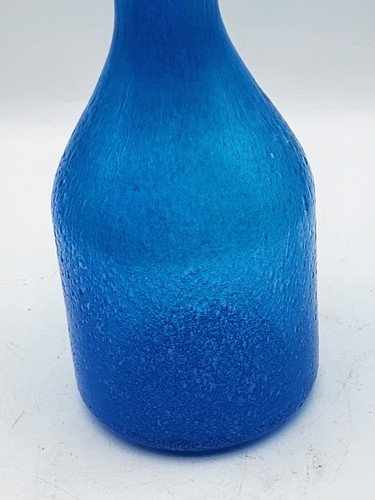 Vintage MCM Murano Pulegoso Cobalt Blue Art Glass 10" Decanter Bottle - Picture 6 of 9