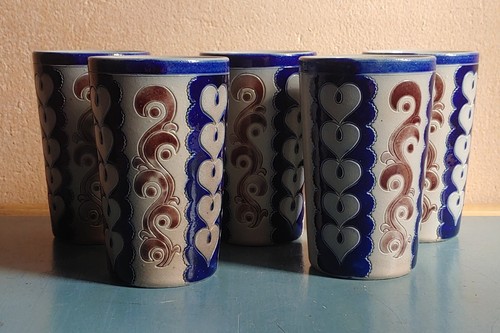 GOEBEL Merkelbach · 5 Becher Steinzeug mit Salzglasur · Vintage Äppelwoi · 12 cm - Bild 4 von 4