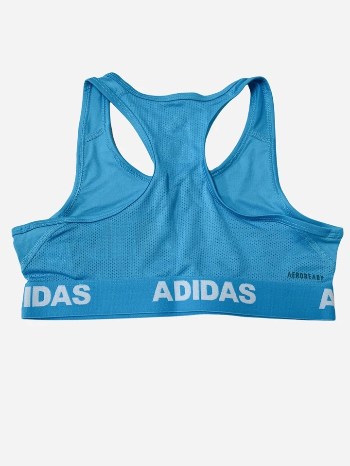 NWT Adidas Girls Blue Clima Cool Gym Sports Bra Youth Size L (14) - Image 4 of 4