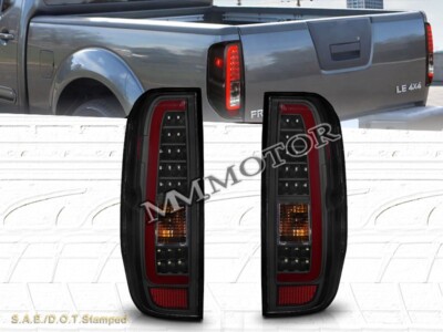 FIT 2005-2021 FRONTIER XE SE LE BLACK SMOKE LED TAIL LIGHTS LEFT+RIGHT PAIR NEW