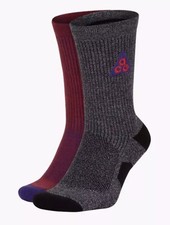 Nike ACG Socks SK0156 956 All Condition Gear Crew Socks 2 Pairs M8.5-9.5 W9-11