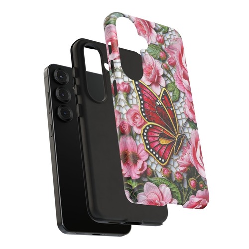Rose Tough Case Butterfly Mosaic Pink iphone 16 15 14 13 S25 S24 S23 S22 - 第 146/240 張圖片