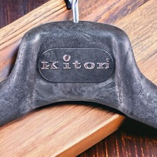 VTG KITON Coat Jacket Hanger BK Size 46 Heavy Duty Composite Wood Grain 18 in