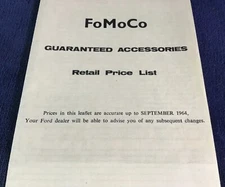 FOMOCO GUARANTEED ACCESSORIES  RETAIL PRICE LIST