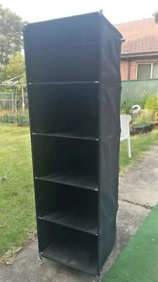 Cloth Wardrobe With Hanging Rod And Rolling Wheels Wardrobes
