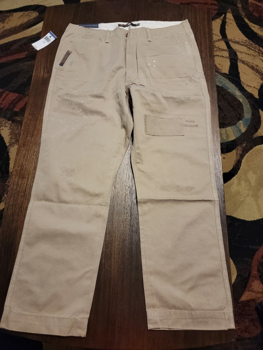 パンツ Polo by Ralph Lauren Paint Chino Pants Polo Ralph Lauren Relaxed Fit Bedford Paint Splatter Repaired