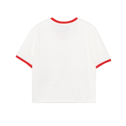 Gucci x adidas SS22 LOGO Print Cropped T-Shirt Women White
