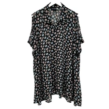 Antthony Original Tunic Top Shirt Blouse Plus Size 3X Sheer Flowy Whimsical Boho