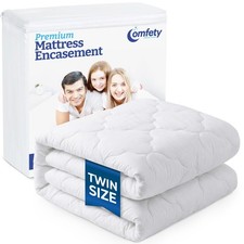 Waterproof Mattress Pad, Soft Bamboo Viscose Fitted Mattress Cover, Breathable