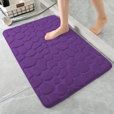 YIHOUSE Memory Foam Bath Mat Cobblestone Bathroom Rugs Super Water Absorbent ...