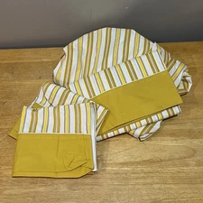 Vtg Fieldcrest Perfection Full Sheet Set Racing Stripes Yellow Gold