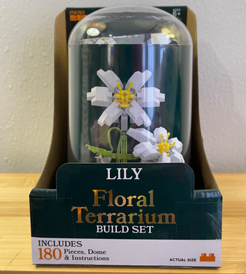 Micro Brix Lilly Floral Terrarium Building Block Set 180pc Dome