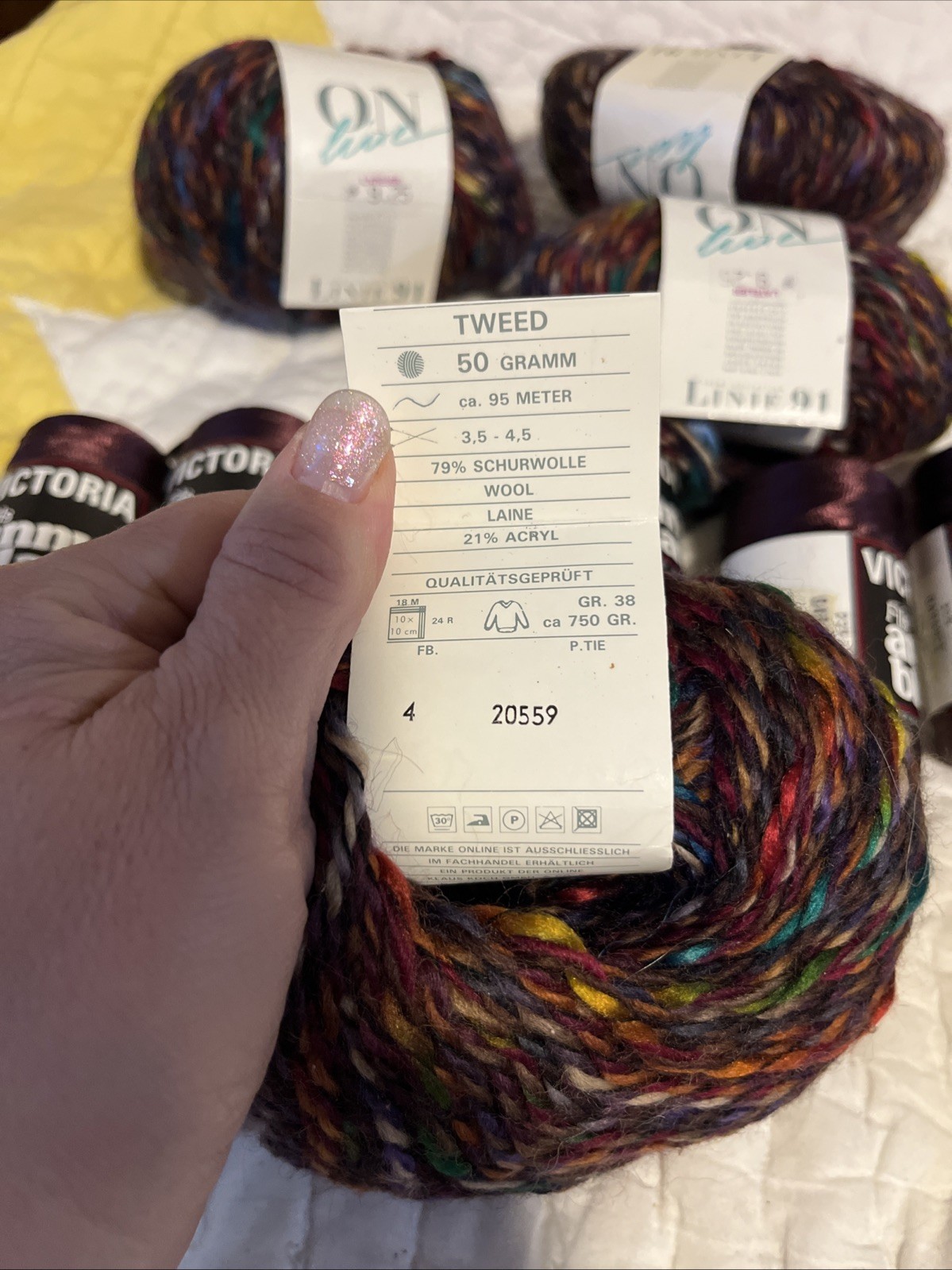 Lot Of 4 Skeins Of ON Tweed Variegated Yarn NWT