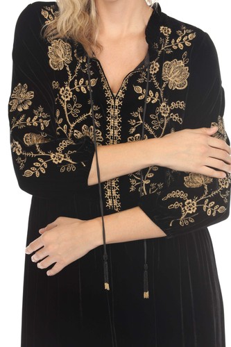 Johnny Was JWLA Nyomi Velvet Midi Field Dress J34624 * - Picture 4 of 22