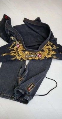 Rare  A2 Hayabusa Black and Yellow Jiu-Jitsu Gi with Dragon like  Design  