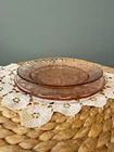Vtg Pink Depression Glass Salad Plate Lot Anchor Hocking Arcoroc Macbeth Set 3