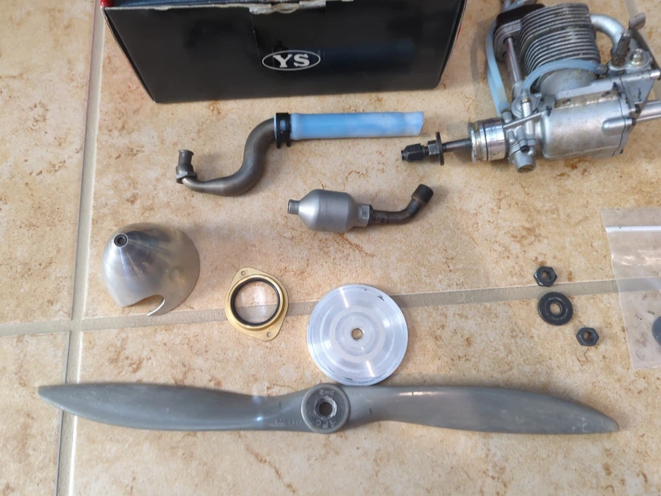 YS FZ 120 Supercharged Four Stroke R/c Model Airplane Engine with tuned pipe - Image 2 of 4