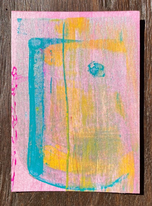 ACEO contemporary abstract original painting signed 509