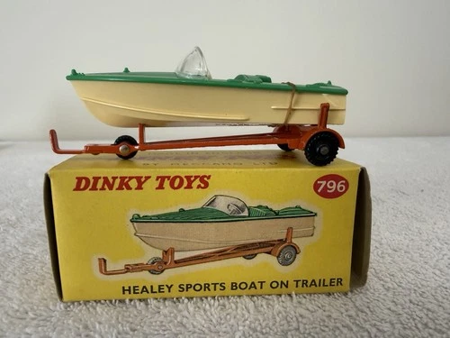Vintage original Dinky # 796 Healey Sports Boat & Trailer new In original box