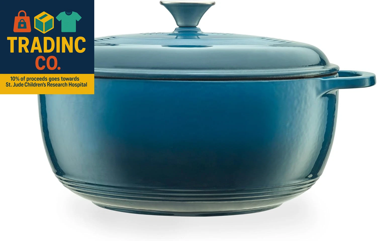 Enameled Cast Iron round Dutch Oven, 6 Qt., Turquoise
