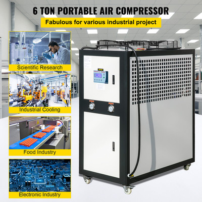 Air Cooled Chiller 6HP Portable 53L Tank for Plastic Machinery Industry