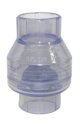 Valterra 200-C20W PVC Swing (No Spring) Check Valve, Clear 2 Inch, White