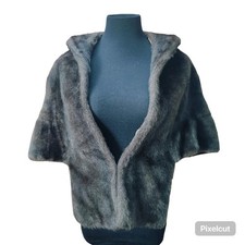 VTG Women's Brown Lined Fur Stole Holidays Winter Gala Parties Posh OS