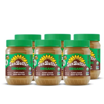 SunButter Organic Sunflower Seed Butter, 16 oz (6 Pack of 6) - Nut Free Spread