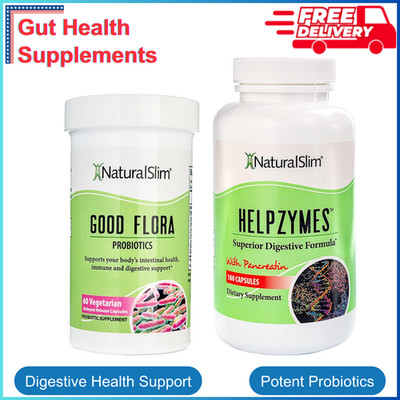 NaturalSlim Digestive Health Bundle   Good Flora & Helpzymes - Potent Probiotics