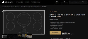 JennAir 36" Induction Cooktop (manufactured by Whirlpool), Model JIC4536XS