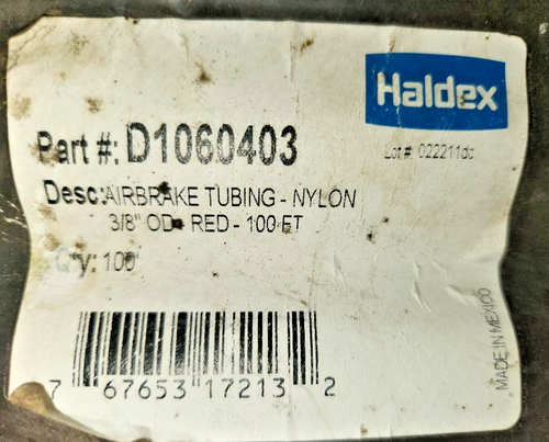 HALDEX D1060403 RED 3/8" OD 100FT Air Line Brake Tubing Nylon Air Ride Hose - Bild 2 von 2