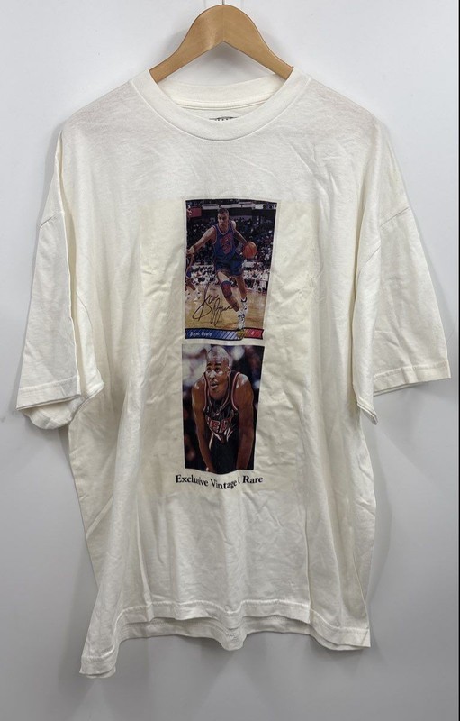 Champs Men's White Miami Heat Harold Miner Sam Bowie #31 T-Shirt Size XL