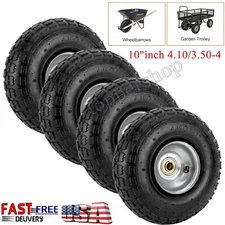 1/2/4PCS 4.10/3.50-4 Tire and Wheel, Replacement Pneumatic Tires 10-Inch Wheel