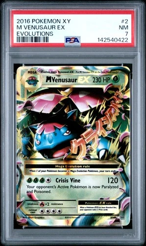 2016 POKEMON XY EVOLUTIONS #2 M VENUSAUR EX PSA 7