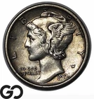 1921-D Mercury Dime, Lower Mintage Choice AU Key Date, Scarce This Nice