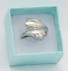 Vintage Signed Avon 925 Sterling Silver Tulip Flower Bypass Ring Size 7