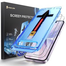 MAGIC JOHN 2 Pack for iPhone 17 6.3 inch Tempered Glass Screen Protector, Aut...