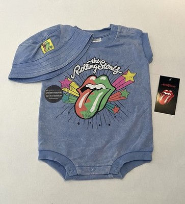 Rolling Stones Baby Girl Boy 12 Months Romper Hat 2 PC Set Cute Outfit New