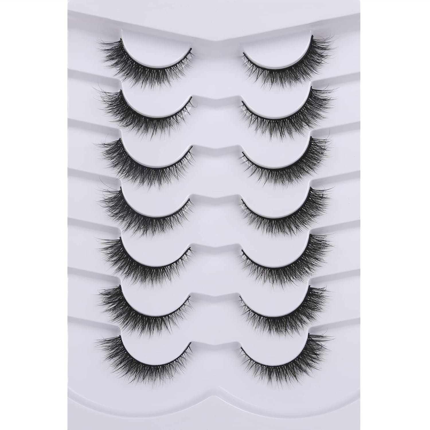 False Eyelashes Extension Volume Cat Eye Look Natural Wispy Short Volume 8D Fake