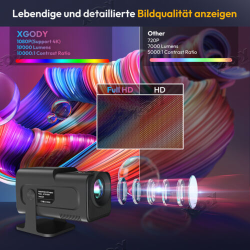 20000LMS 4K Projektor UHD 1080P Beamer WiFi Bluetooth LED Heimkino HDMI Android - Bild 14 von 47